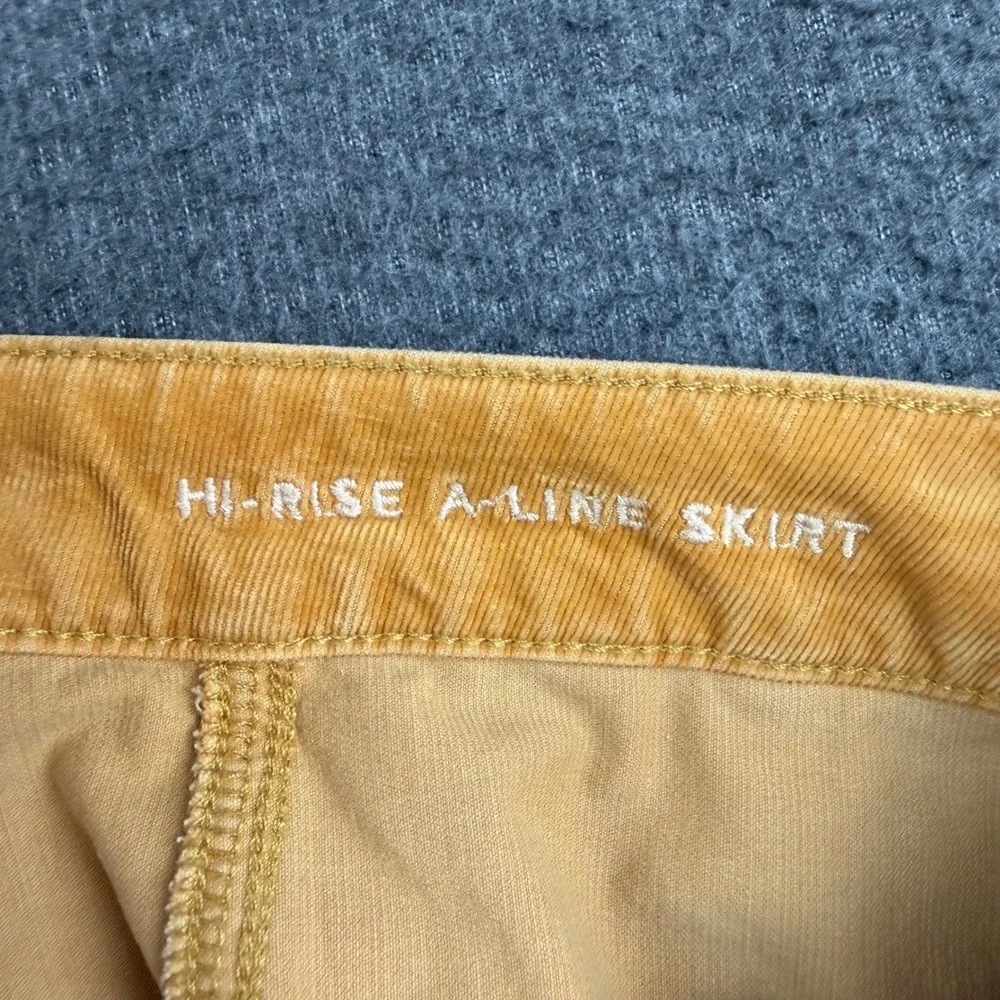 American Eagle Corduroy Mini Skirt Women's 2 Yellow Hi-Rise A-Line Super Stretch